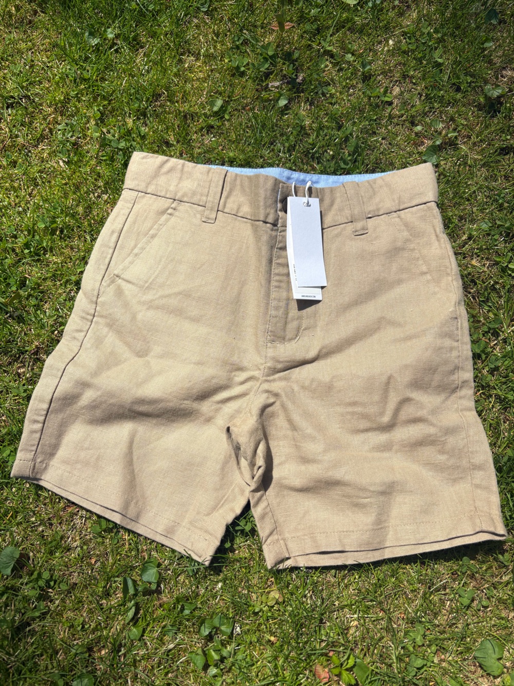 Janie and Jack Men's Tan Flat Front Shorts